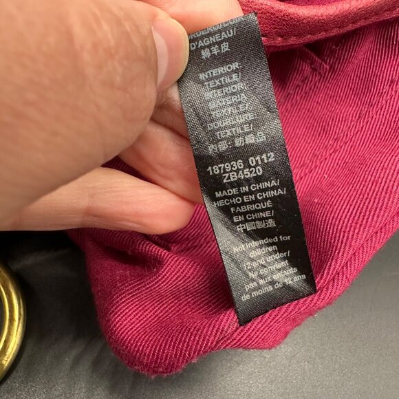 Fossil Red Leather Crossbody Purse 1954 Adjustable Strap Brass Accents READ - Picture 7 of 15